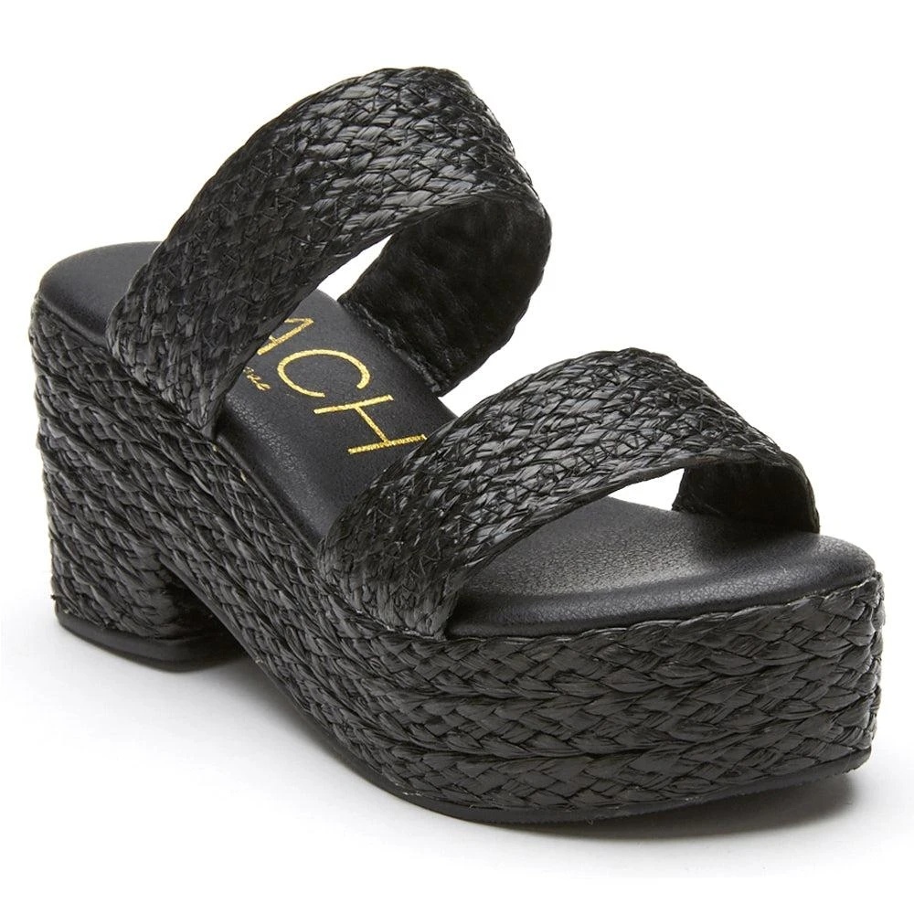 Woven Black Platform Slide Sandals - Picture 5 of 12